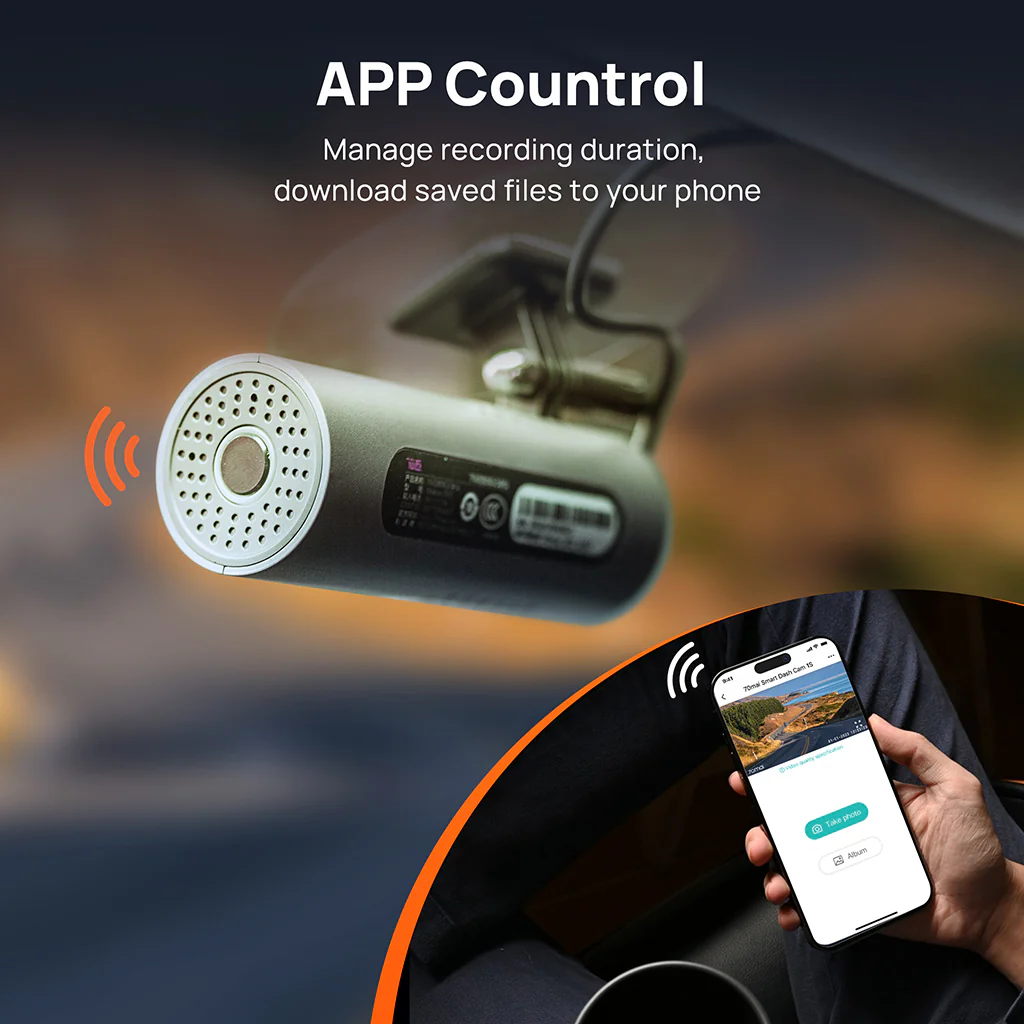 70mai Dash Cam 1S 1080P with 130° FOV & Voice Control - Image 5