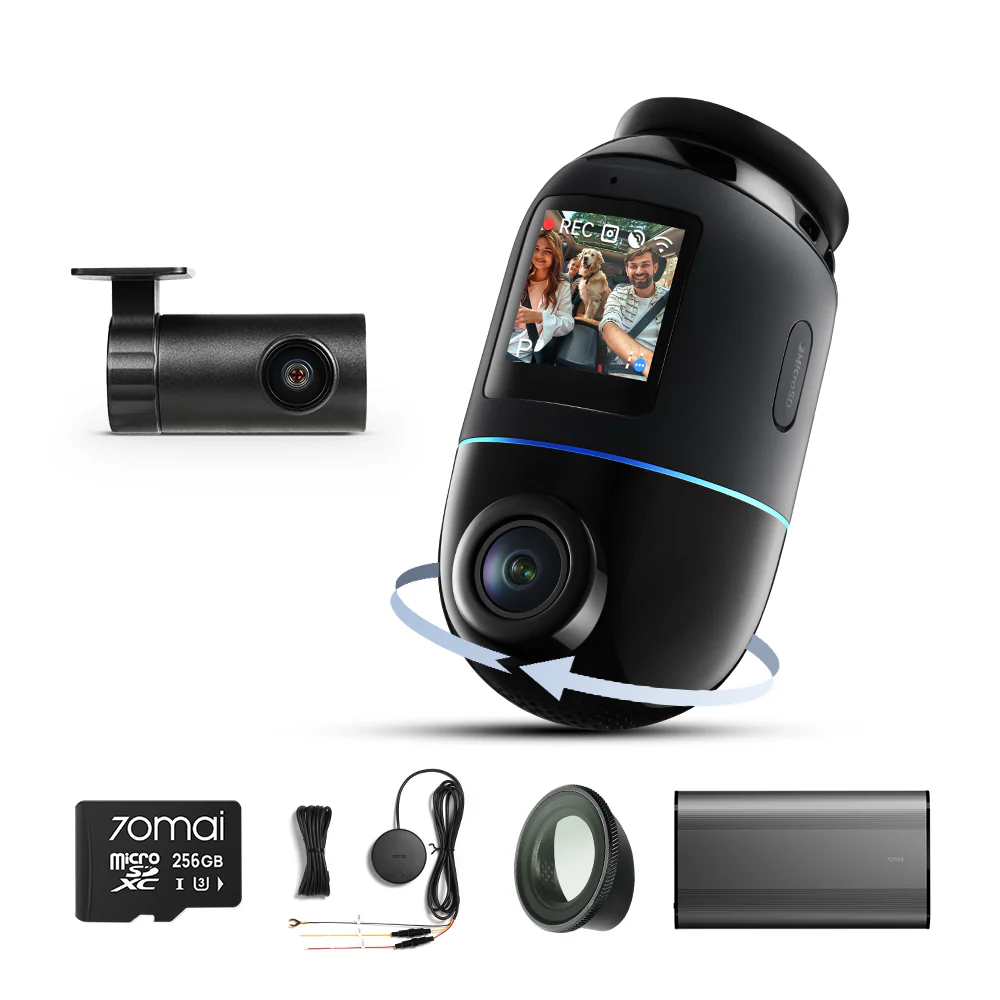 360° Full View: 4K Omni Front Cam + Rear Cam + Memory Card + Hardwire Kit + CPL Filter + Battery - Image 2
