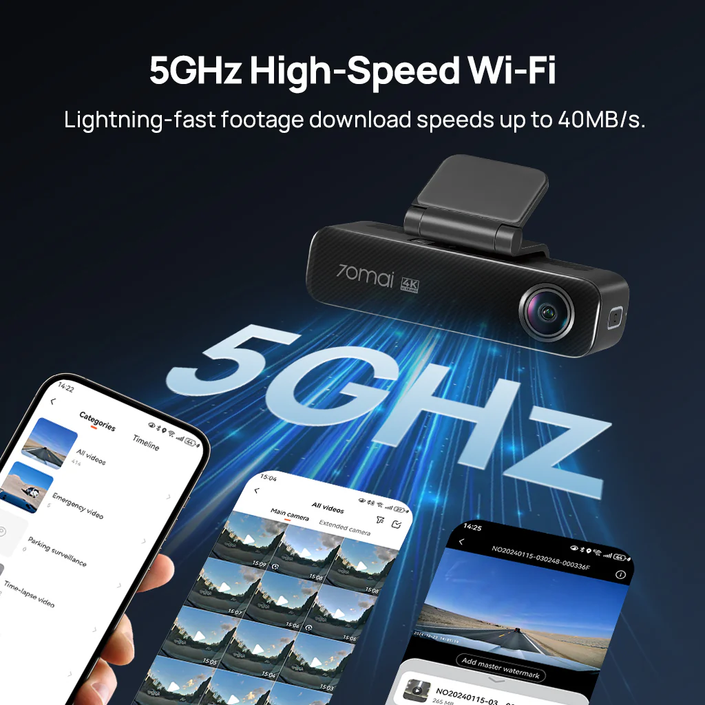 70mai Dash Cam 4K M800 with Built-In eMMC, Dual Sony STARVIS 2, HDR Recording, 4G LTE & Compact Design - Image 11