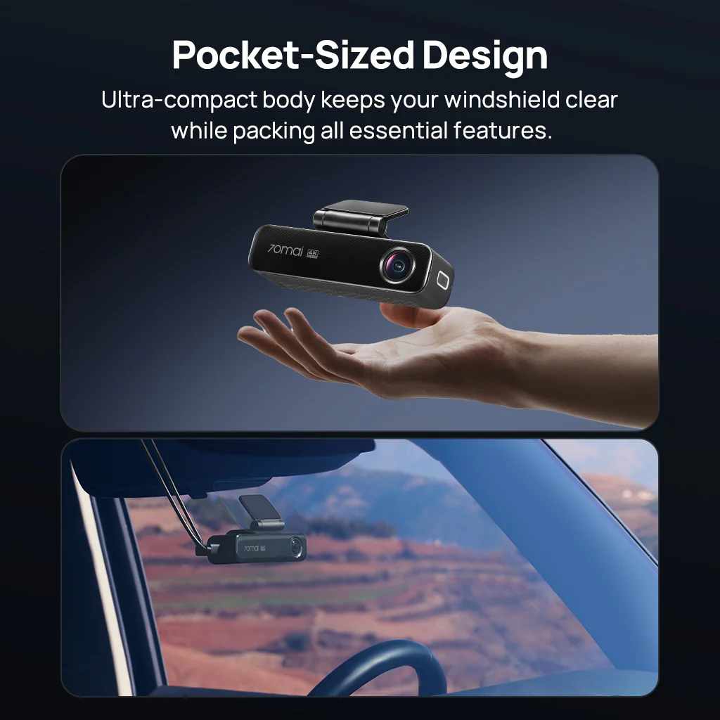 70mai Dash Cam 4K M800 with Built-In eMMC, Dual Sony STARVIS 2, HDR Recording, 4G LTE & Compact Design - Image 12