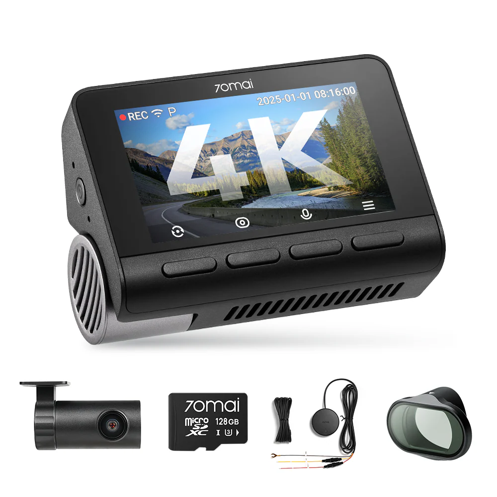4K Road Trip Kit: 4K A810S Front Cam + Rear Cam + Memory Card + Hardwire Kit + CPL Filter - Image 2