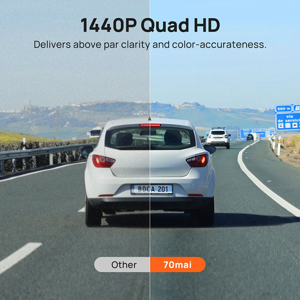 70mai Dash Cam A400 1440P QHD with 2-Inch Screen & Dual-Channel Supported - Image 3
