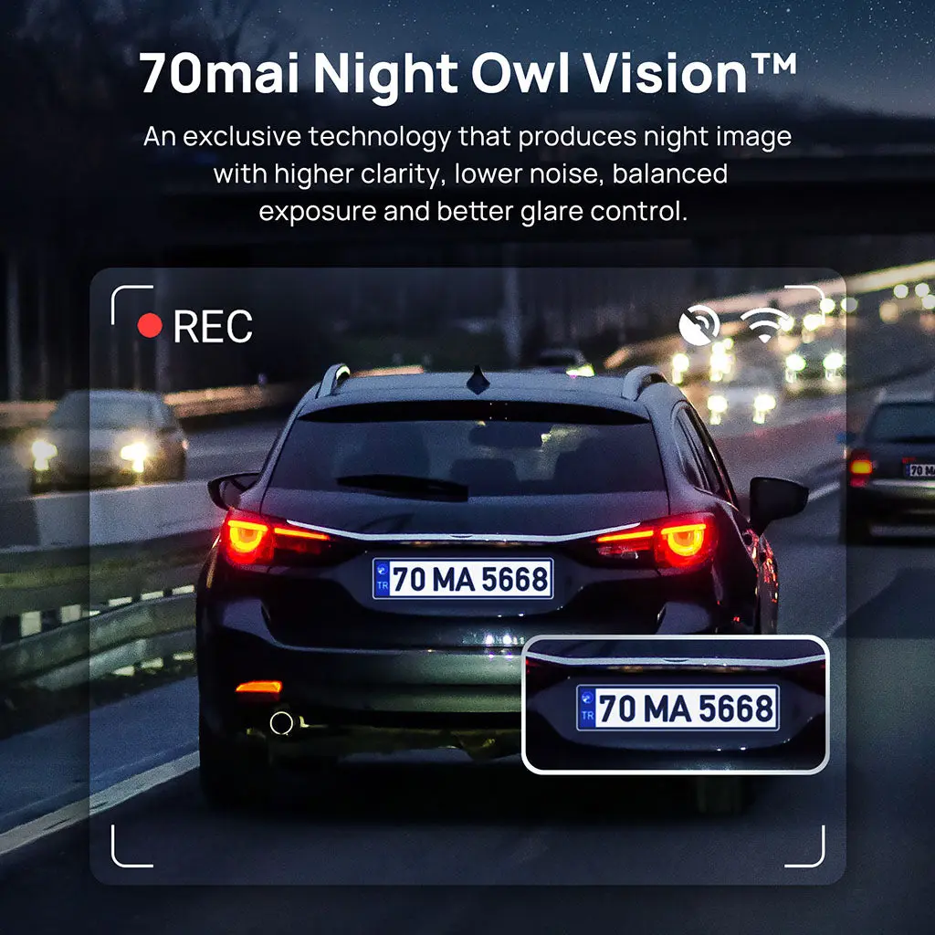 70mai Dash Cam A400 1440P QHD with 2-Inch Screen & Dual-Channel Supported - Image 7