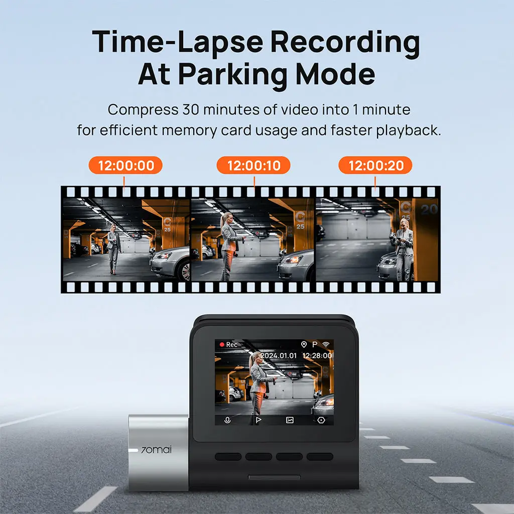 70mai Dash Cam A500S 2.7K HD with 2-Inch Screen & Dual-Channel Supported - Image 12