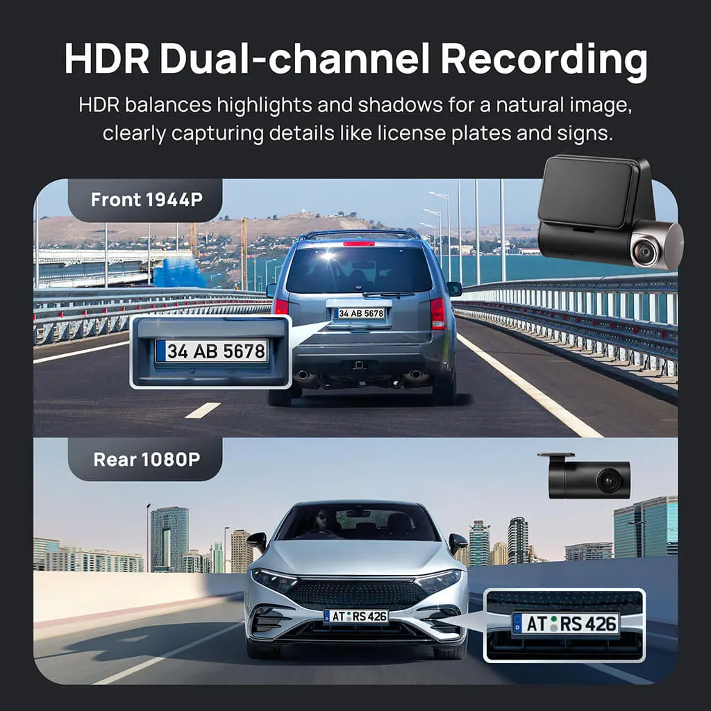 70mai Dash Cam A510 2.7K HD with Sony STARVIS 2, 4G LTE & Dual HDR Supported - Image 8