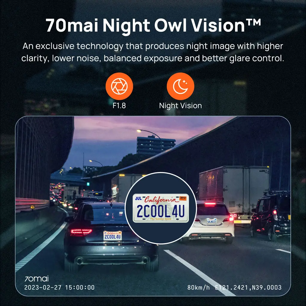 70mai Dash Cam A800S 4K UHD with 3-Inch IPS Screen & Dual-Channel Supported - Image 10