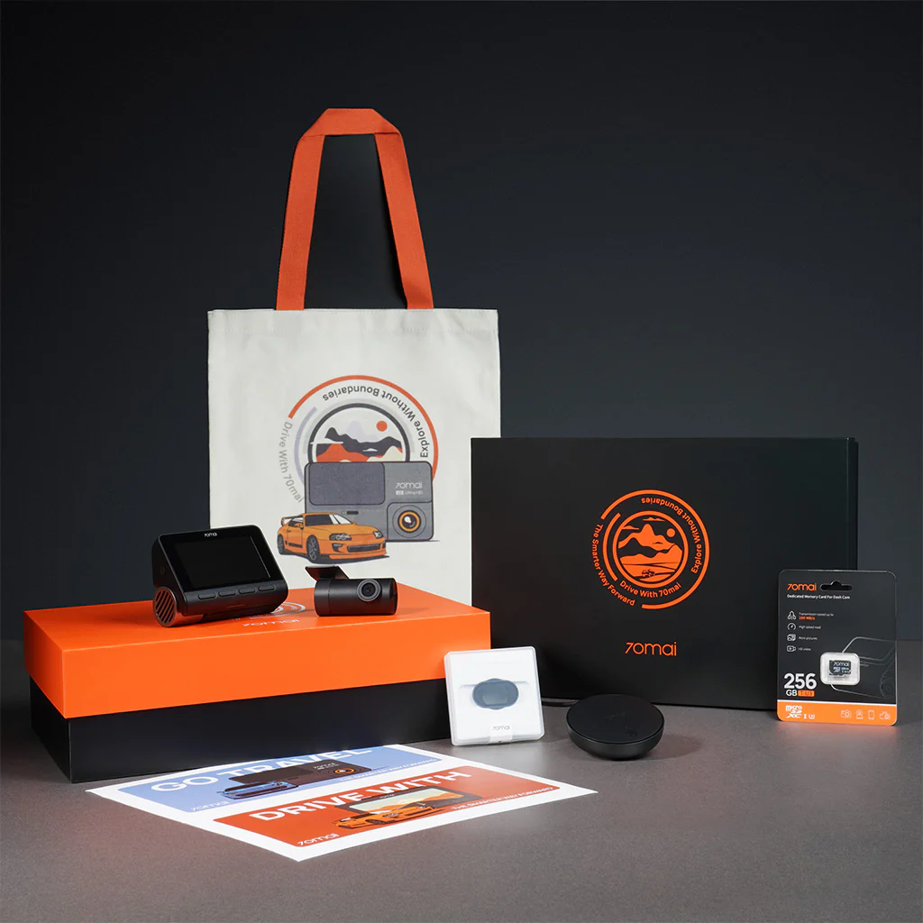A810 Gift Box: Front Cam + Rear Cam + Memory Card + Hardwire Kit + CPL Filter + Canvas Bag + Sticker Set - Image 13