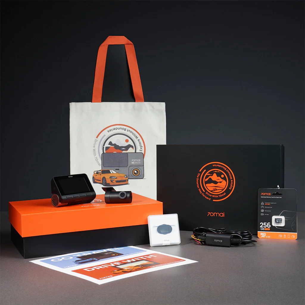 A810 Gift Box: Front Cam + Rear Cam + Memory Card + Hardwire Kit + CPL Filter + Canvas Bag + Sticker Set - Image 15
