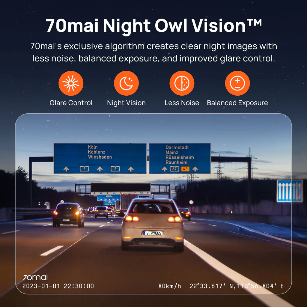 70mai Dash Cam 3 1080P HDR with Sony STARVIS 2 & Voice Control - Image 4