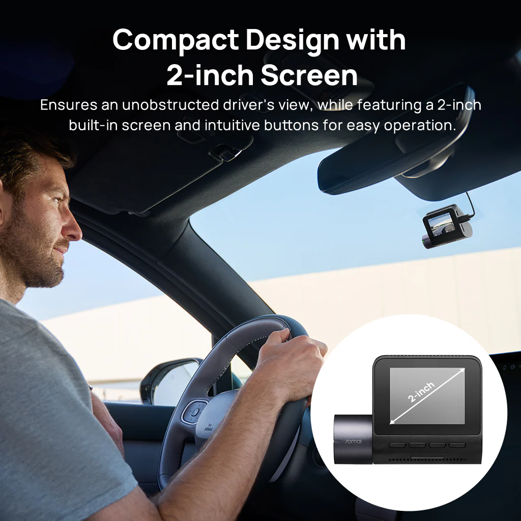 70mai Dash Cam A410 2.5K HDR Dual with GPS, Emergency Record, G-Sensor, App Control and Compact Design - Image 10