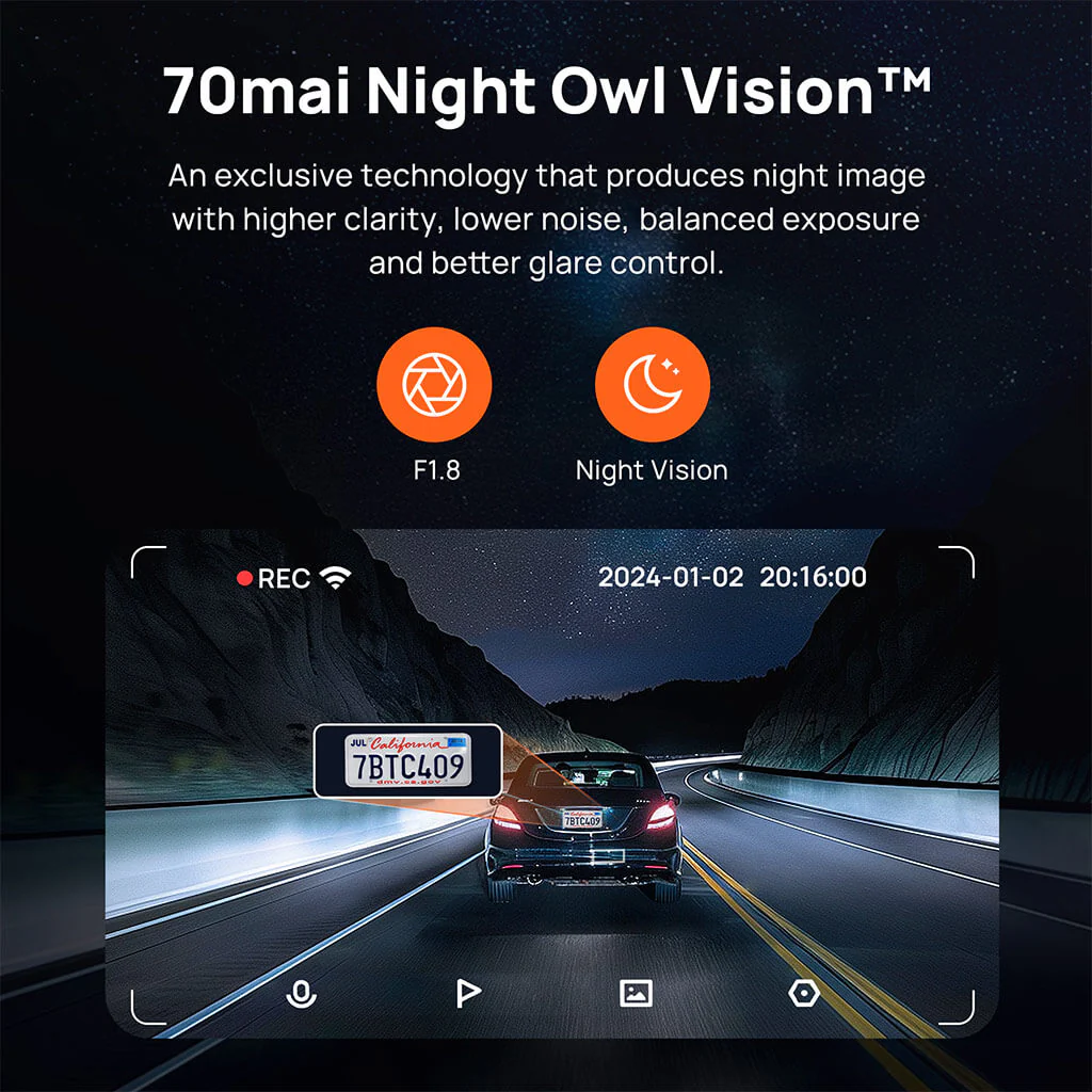 70mai Dash Cam M300 2K HD with Built-in LED Indicator - Image 4