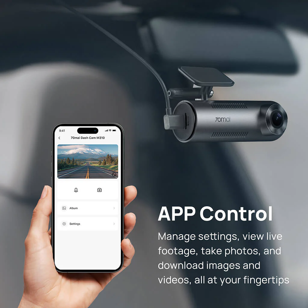 70mai Dash Cam M310 2K QHD with Built-In LED Indicator & Upgraded USB C - Image 5