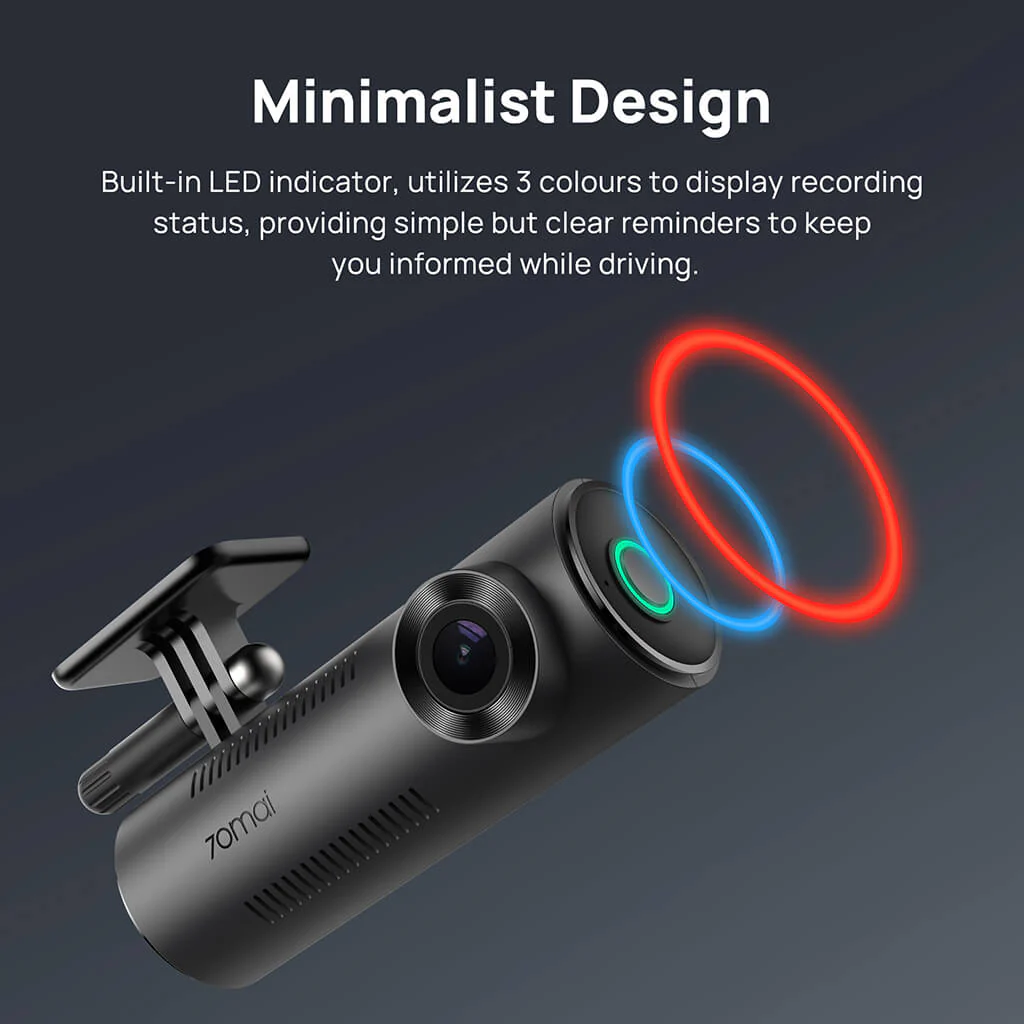70mai Dash Cam M310 2K QHD with Built-In LED Indicator & Upgraded USB C - Image 8