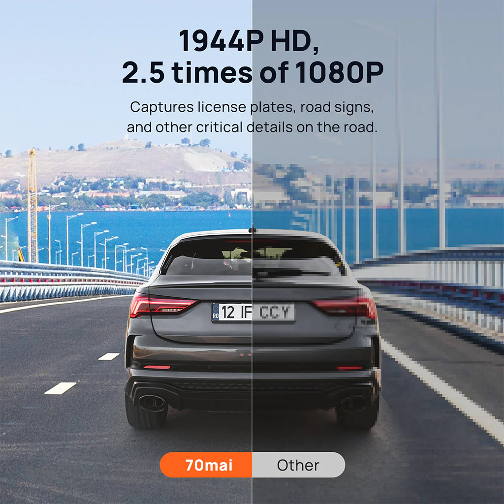 70mai Dash Cam M500 2.7K HD with Built-in eMMC, 170° FOV & HDR Recording - Image 4