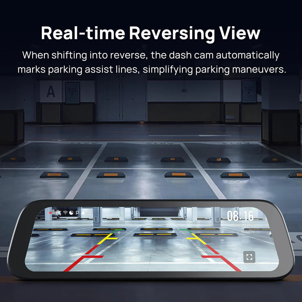70mai Rearview Dash Cam S500 3K HDR with A 9-Inch Touch Screen & Super Capacitor - Image 10