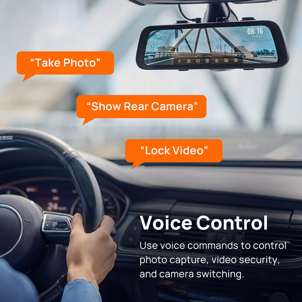 70mai Rearview Dash Cam S500 3K HDR with A 9-Inch Touch Screen & Super Capacitor - Image 13