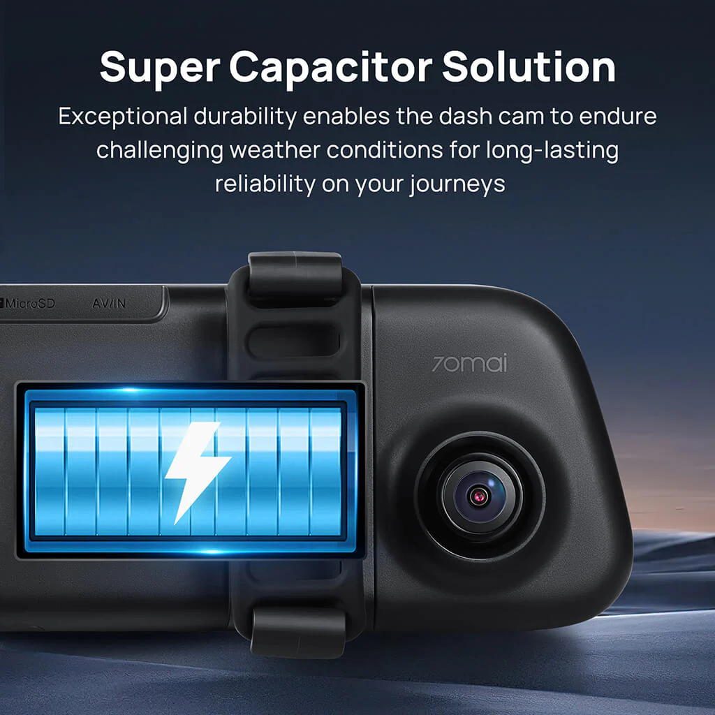 70mai Rearview Dash Cam S500 3K HDR with A 9-Inch Touch Screen & Super Capacitor - Image 4