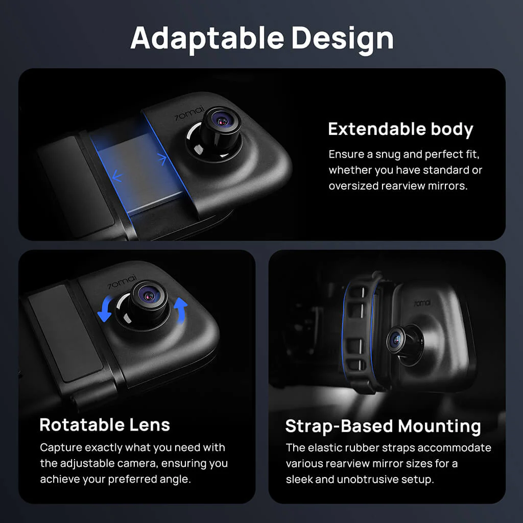 70mai Rearview Dash Cam S500 3K HDR with A 9-Inch Touch Screen & Super Capacitor - Image 7